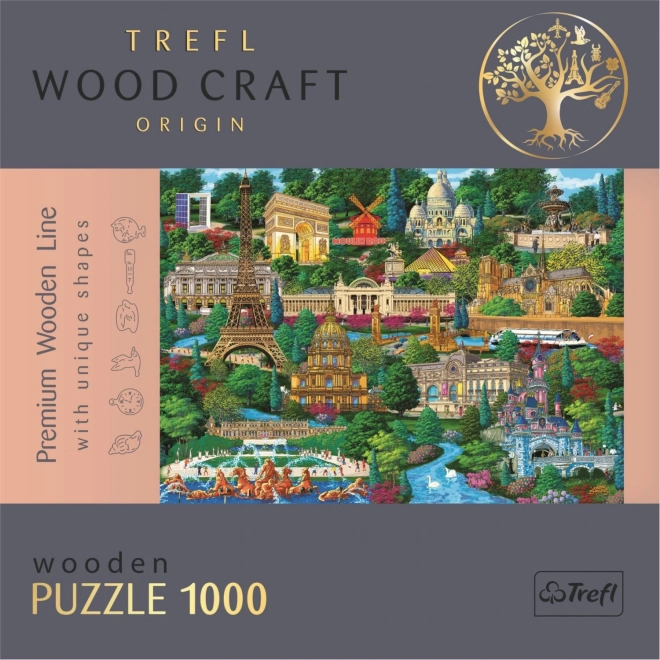 Dřevěné puzzle TREFL Slavná místa Francie 1000 dílků