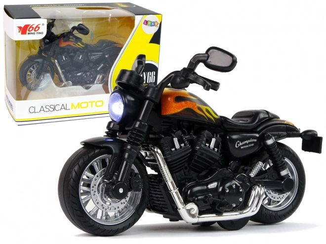 Motocykl Champion s Pul-Back pohonem, zvukem a světly