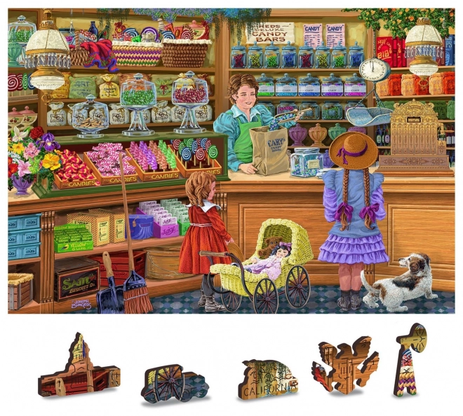 Dřevěné puzzle Sladké dobrodružství 2v1