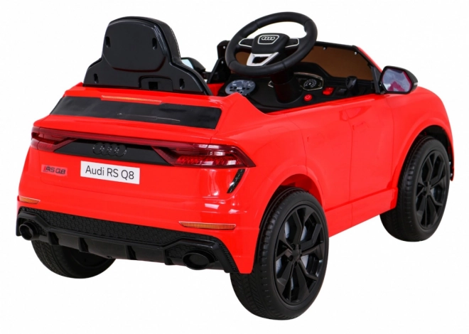 Audi RS Q8 Baterie auto + telecomandă + pornire lentă + EVA + LED + MP3 USB – Červená
