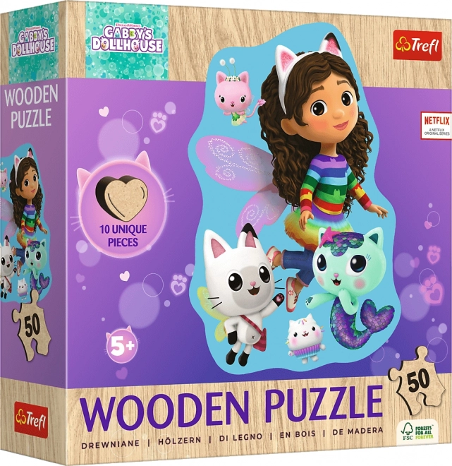 Dřevěné Puzzle Gabynin Kouzelný Domeček 50 Dílků