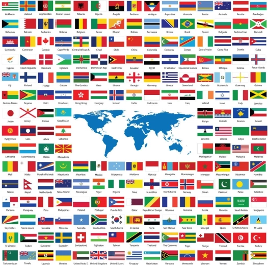 Čtvercové puzzle Vlajky 1023 dílků