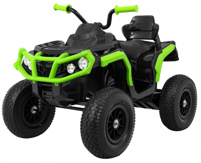 Dětská čtyřkolka ATV Air battery quad Black-Green + nafukovací kola + rádio MP3 + pomalý start