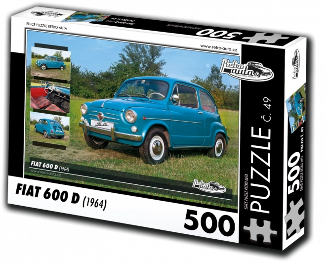 Retro Auta Puzzle Fiat 600 D 1964