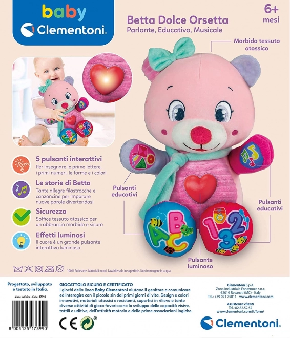 CLEMENTONI BABY Interaktivní medvědice Bára CZ,SK,HU