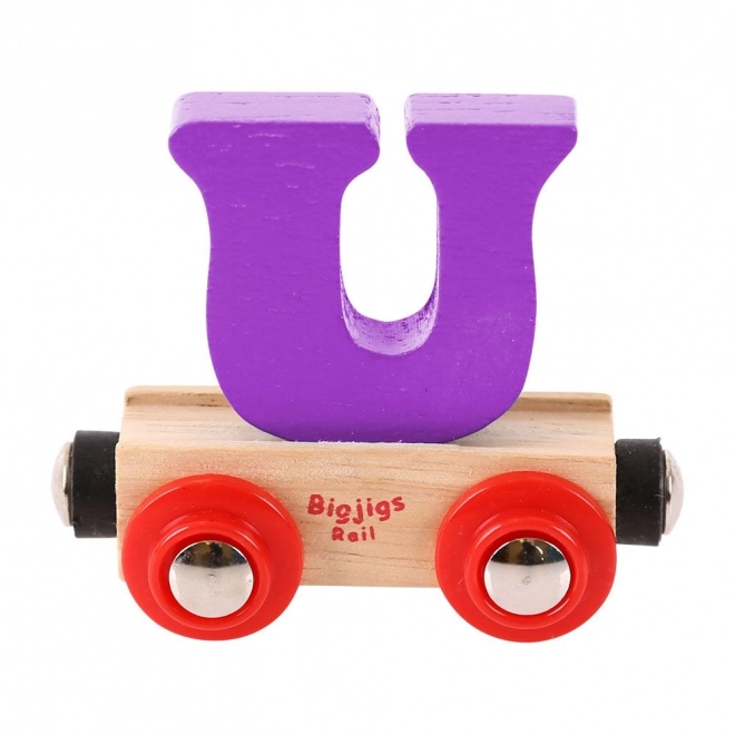 Bigjigs Rail Vagónek dřevěné vláčkodráhy - Písmeno U