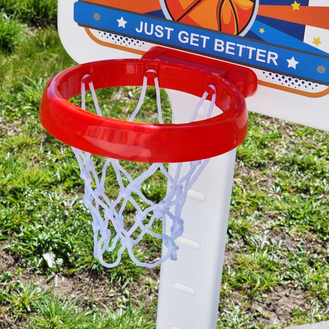 Dětská basketbalová sada Woopie s nastavitelnou výškou a pumpičkou