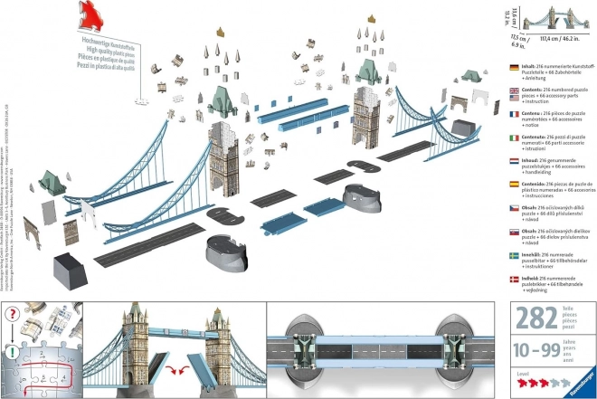 RAVENSBURGER 3D puzzle Tower Bridge, Londýn 216 dílků
