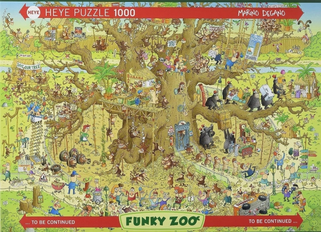 Heye puzzle Šílená ZOO: Opičí výběh 1000 dílků