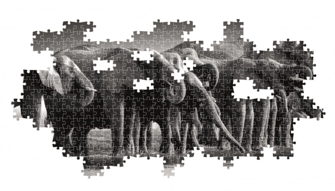 Panorama Puzzle Stádo Slonů
