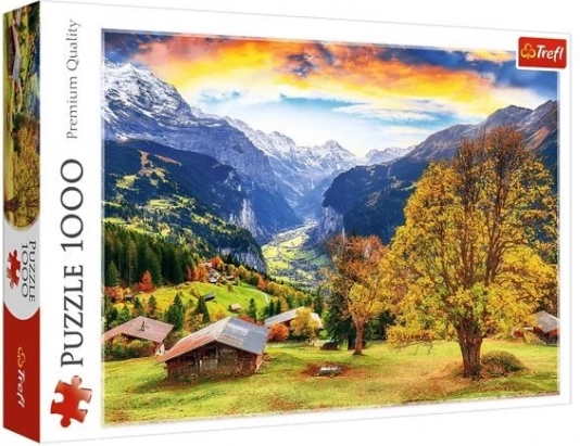 Puzzle 1000 dílků – malebná alpská vesnice trefl