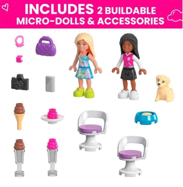 Stavebnice Mega Barbie Kabriolet a stánek se zmrzlinou