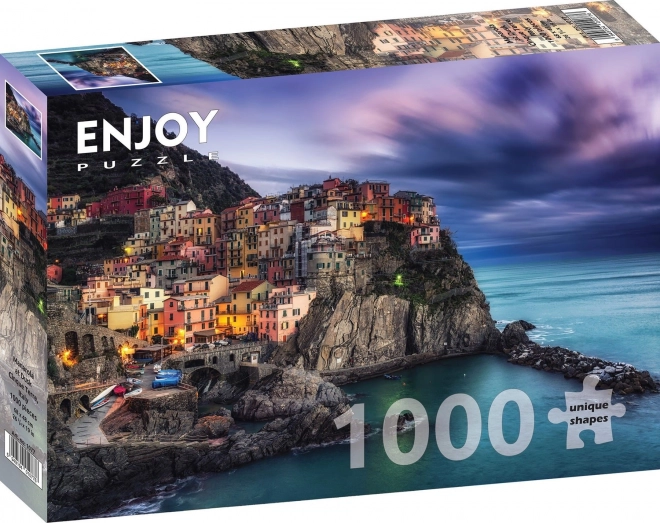 Puzzle Manarola za soumraku Cinque Terre