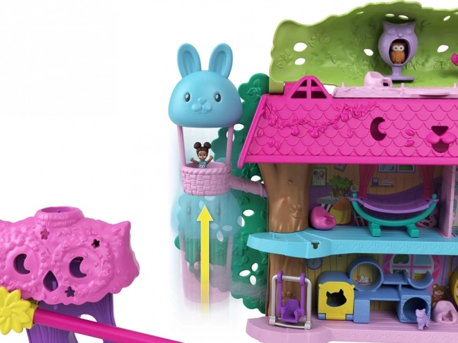 Polly Pocket Sada figurek Zvířecí dobrodružství Domeček na stromě