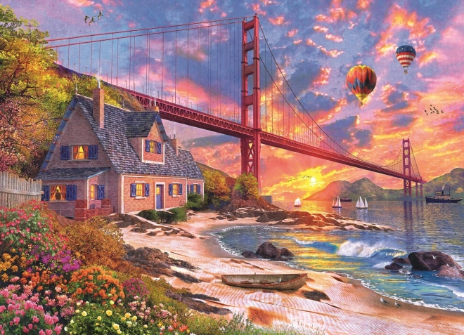 Puzzle západ slunce nad Golden Gate 1000 dílků