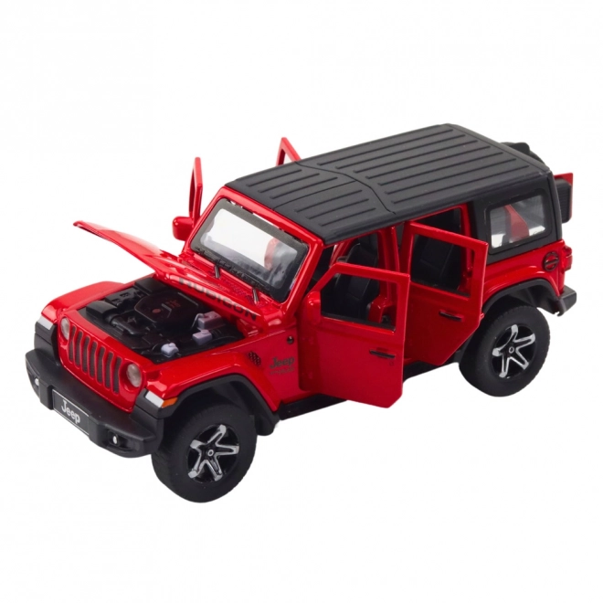 Auto terénní s karavanem červené 1:32