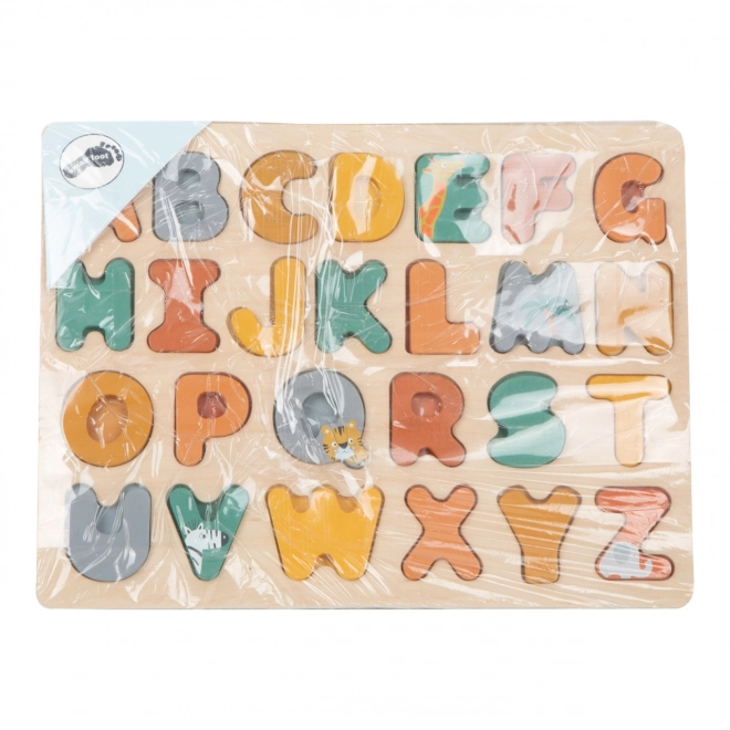 Vkládací dřevěné puzzle Safari Abeceda