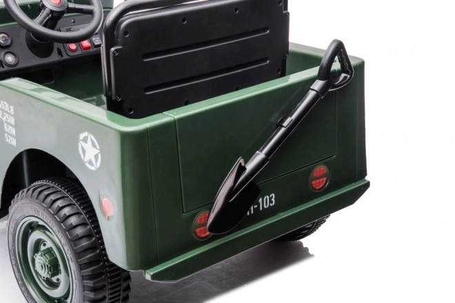 Auto na akumulátor vojenská zelená 4x4