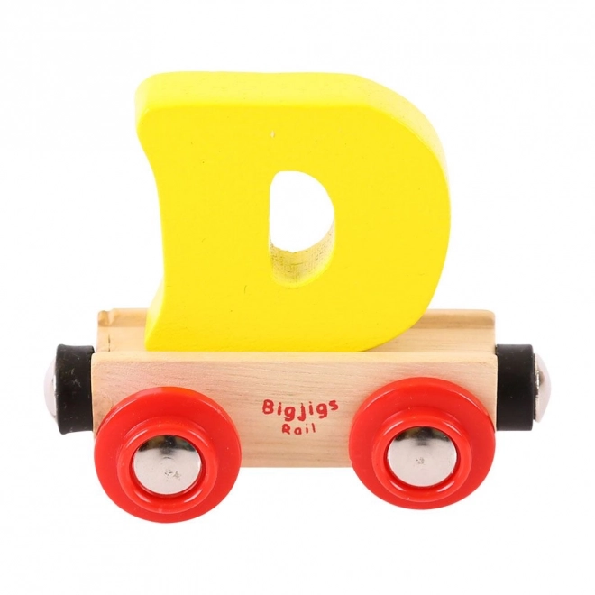 Bigjigs Rail Vagónek dřevěné vláčkodráhy - Písmeno D