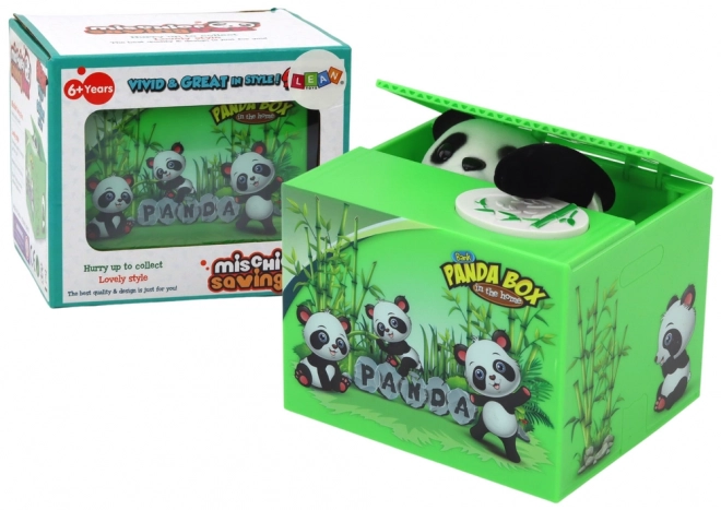 Moneybox Panda Učíme se šetřit Medvídek Zelená krabička