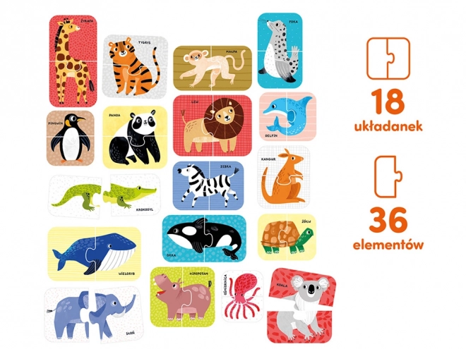 Puzzle do párování Divoká zvířátka Czuczu