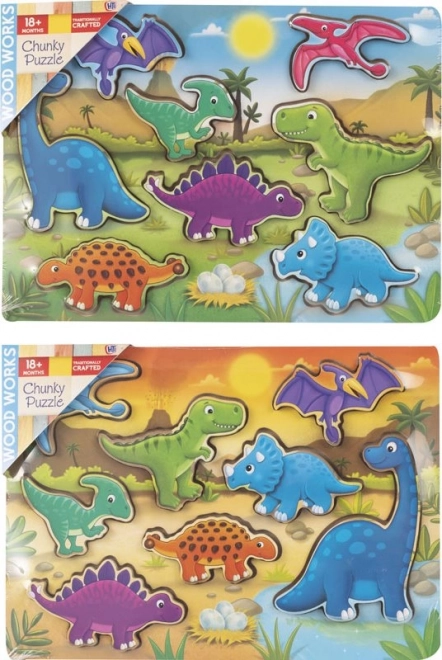 Dřevěná vkládačka dinosauři