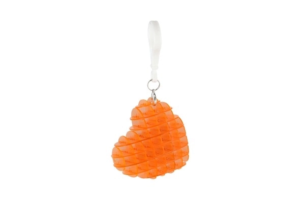 Přívěsek fidget srdce měnící tvar antistresový plast 6cm 4 barvy v krabičce 6x6,5cm 24ks v boxu