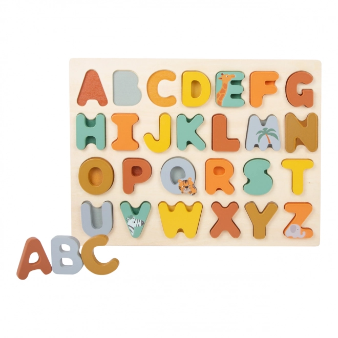 Vkládací dřevěné puzzle Safari Abeceda