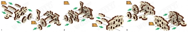 3D puzzle Dopravní prostředky - Wooden City mini sada