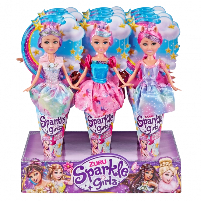 Víla jednorožec Sparkle Girlz v kornoutku