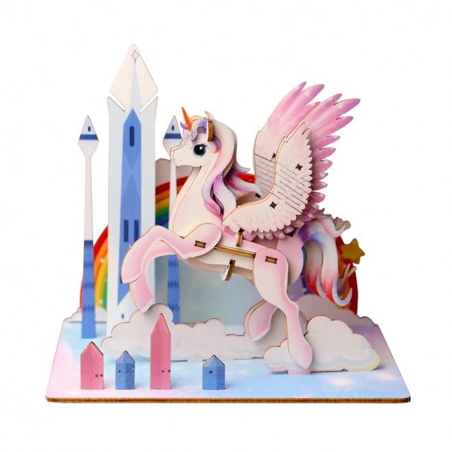 3D dřevěné puzzle Jednorožec