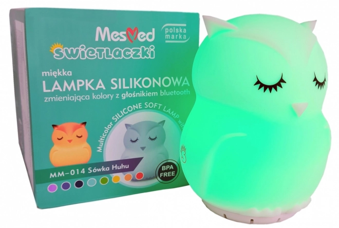 Silikonové noční světlo měnící barvu s reproduktorem Bluetooth Světlo Sova HU HU HU HU HU