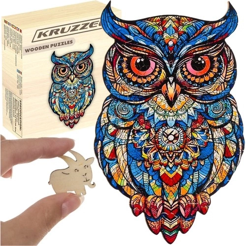 Dřevěné puzzle sova Kruzzel