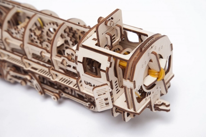 Mechanické dřevěné puzzle UGEARS - Parní lokomotiva s tendrem