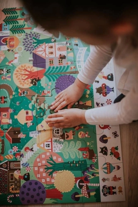 JANOD Pozorovací puzzle v kufříku Pohádky 24 dílků