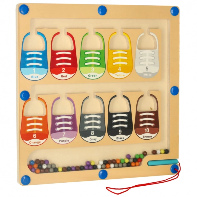Magnetická vzdělávací tabule montessori na třídění barevných kuliček 30 x 30 cm