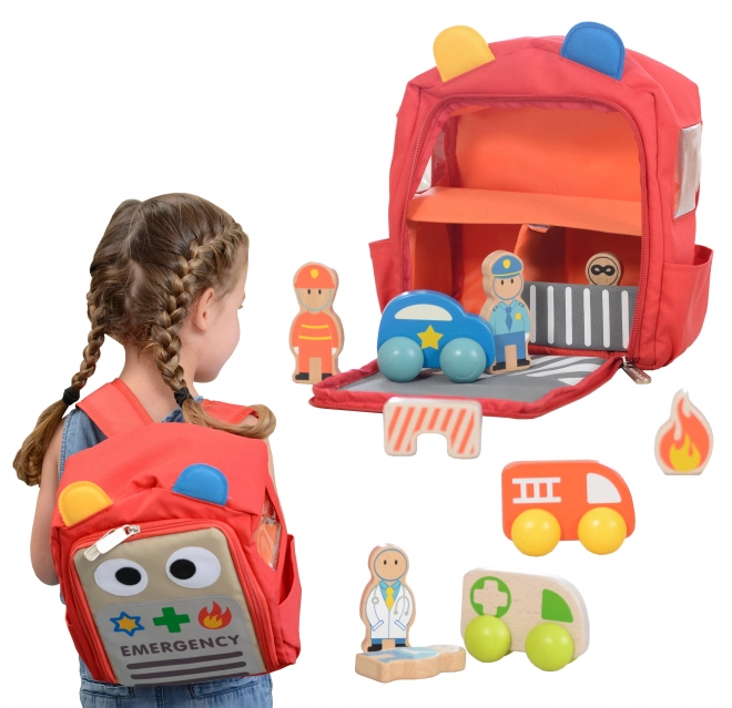 Centrum záchrany Masterkidz v batohu
