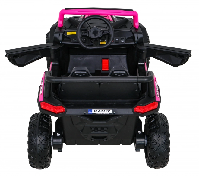 Buggy UTV 2000M mașină de curse cu baterie + sunete MP3 lumini + telecomandă + pornire lentă – Růžové