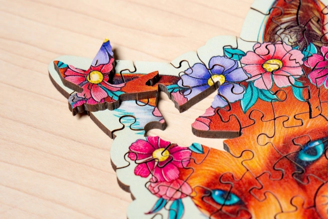Dřevěné puzzle Barevná liška 150 dílků