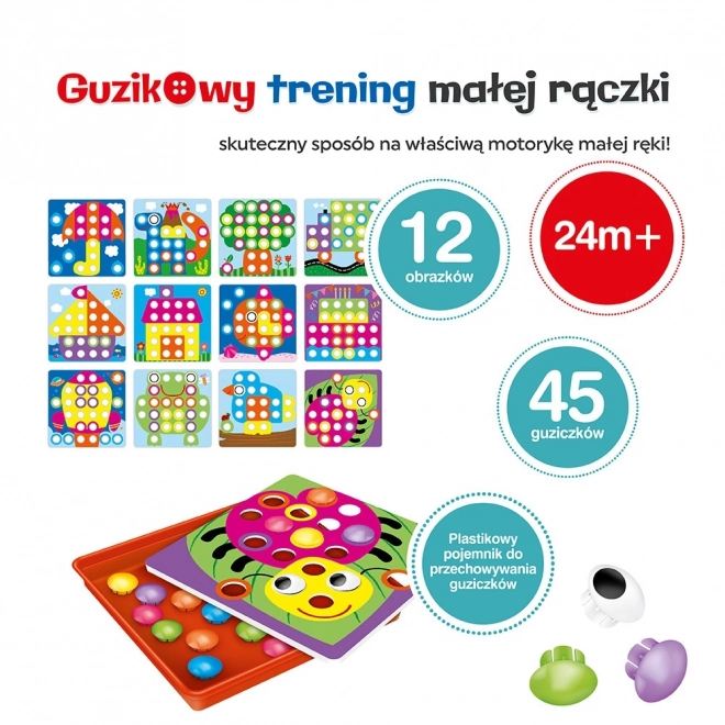 Mozaika - Výuka knoflíků pro malé ruce 45 prvků