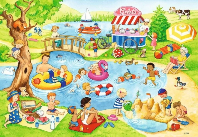 RAVENSBURGER Puzzle Zábava u rybníka 2x24 dílků