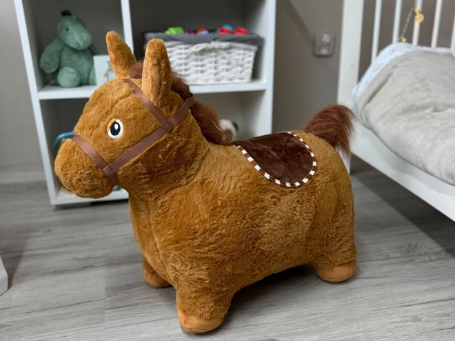 Nafukovací plyšový skákací kůň pro dětskou pumpu ZA5443 CB – Hnědá