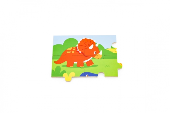 Dřevěné puzzle 16 dílků - dinosauři