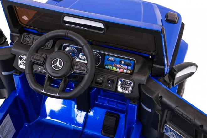 Mercedes AMG G63 pro děti Modrá barva + dálkové ovládání + MP3 LED + pomalý start + EVA + pásy
