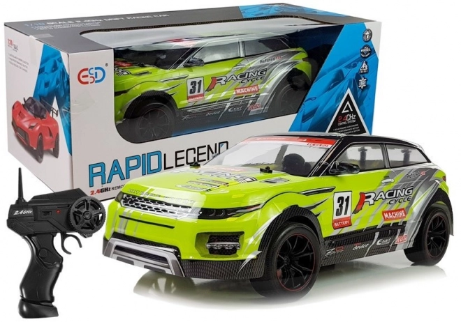 Dálkově ovládané R/C terénní auto zelené 1:10