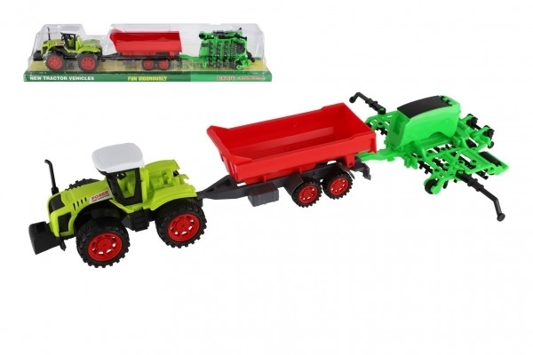 Traktor s vlečkou a branami pro děti