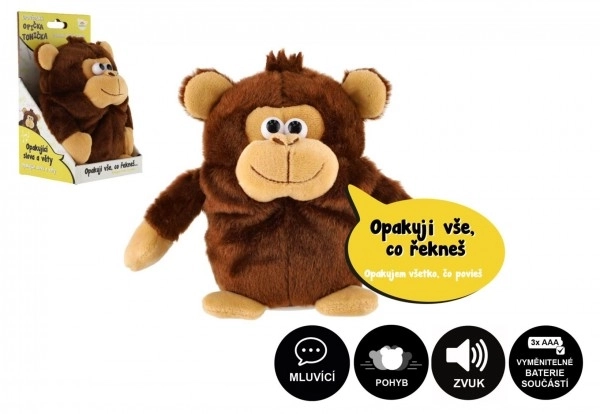 Opička Tonička opakující věty plyšová hračka 18 cm