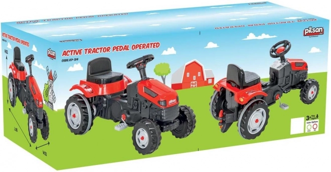 Traktor šlapací červený