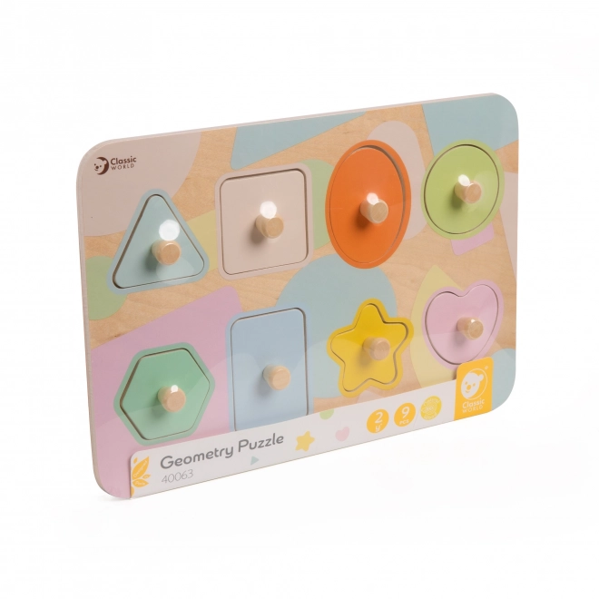 Dřevěná skládačka Puzzle Geometrické tvary