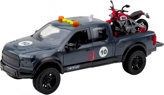 Pick-up s motocyklem s efekty světel a zvuků